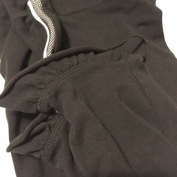 Betsey Johnson black athletic leggings w/ ruffles - Picture 7 of 7